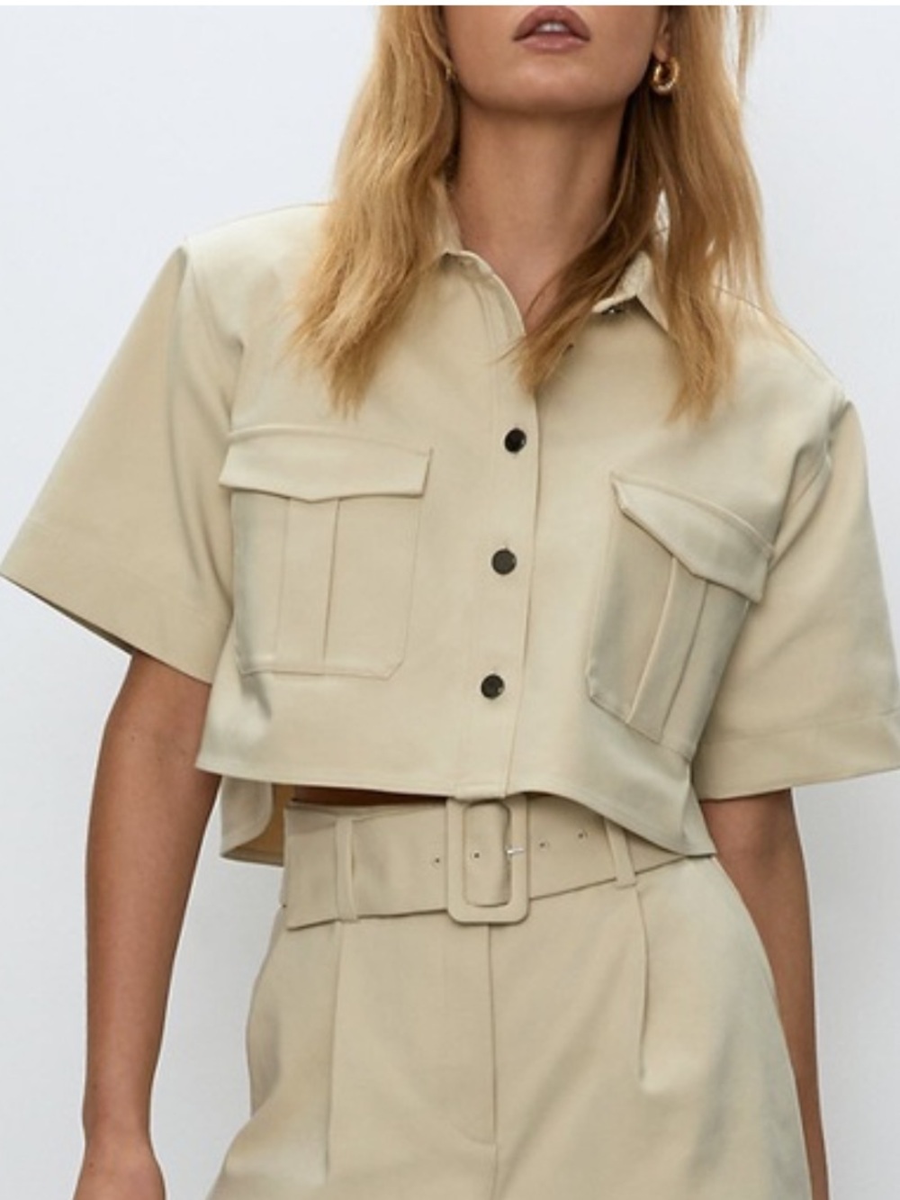 Aritzia Babaton Torino Cropped Shirt Jacket Size M